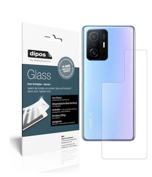 Matte Displayschutzfolie von dipos passend für Xiaomi Mi 11T Pro Rückseite, 9H kratzfest und blasenfrei montiert