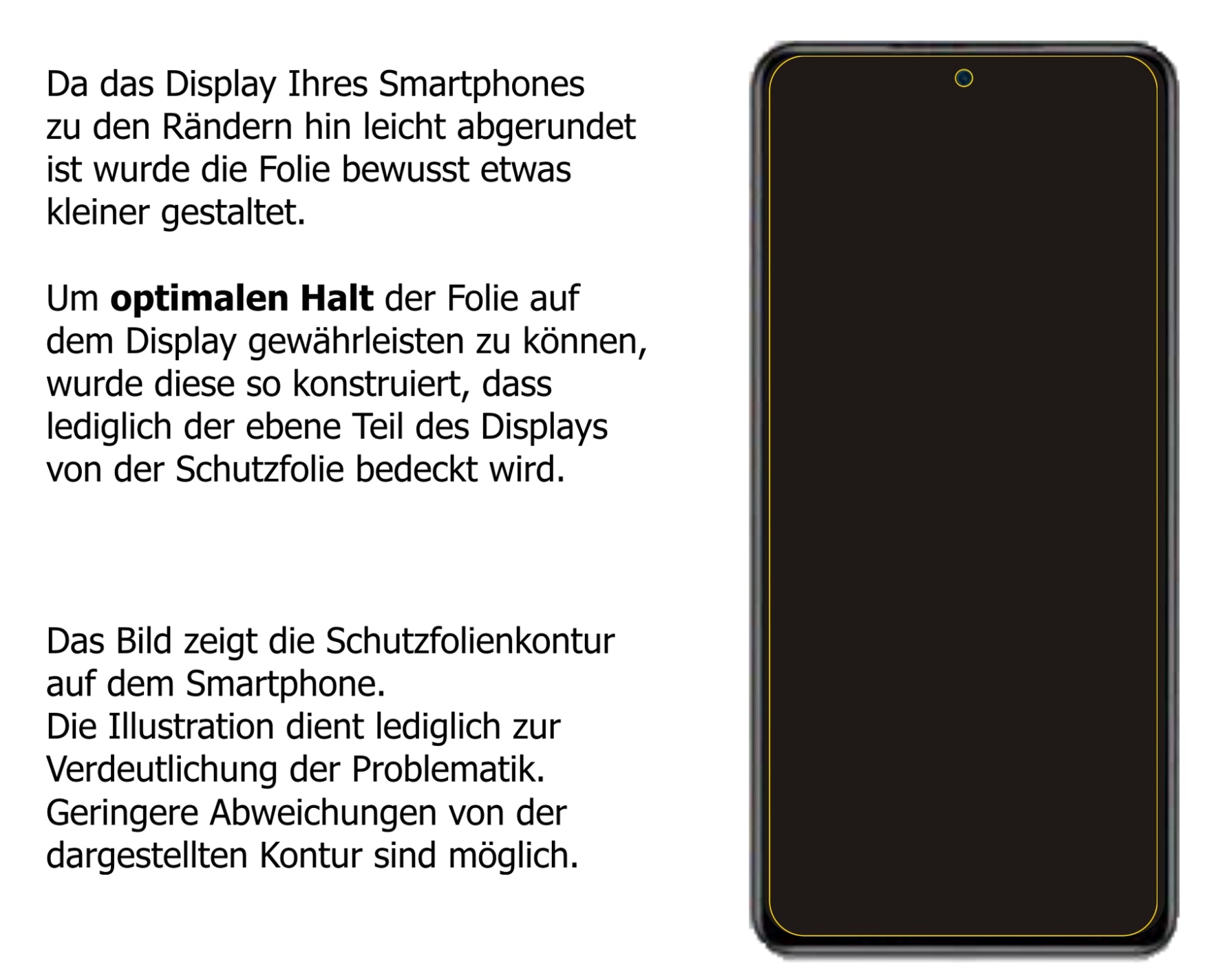 Schutzfolie mit optimaler Passform, zur Verwendung mit Hüllen geeignet