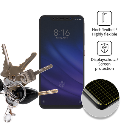 dipos Displayschutz für Xiaomi Mi 8 Pro, mit Blickschutzfilter und perfekter Passform auch für die Rundungen