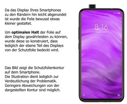 1x 9H Schutzfolie matt für Xiaomi Mi 9T Pro Panzerfolie