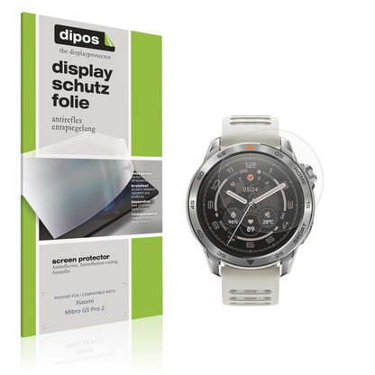 Matte Displayschutzfolie von dipos passend für Xiaomi Mibro GS Pro 2, präziser Zuschnitt und blasenfrei montiert