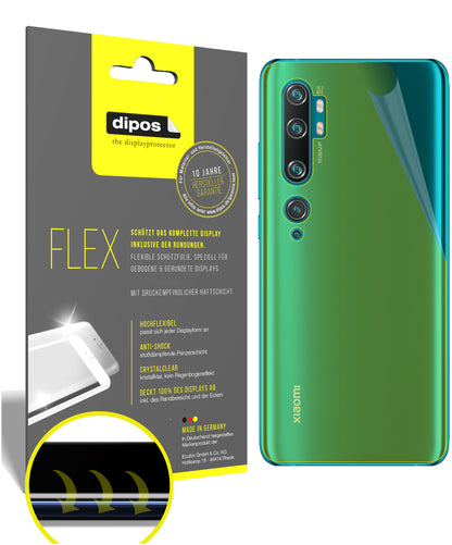 Klare Displayschutzfolie von dipos passend für Xiaomi Mi Note 10 Lite Rückseite, 100% Displayabdeckung und blasenfreie Montage