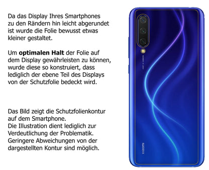 dipos Displayschutz für Xiaomi Mi CC9 Rückseite, mattierte Oberfläche, robuste Festigkeit und perfekte Passform