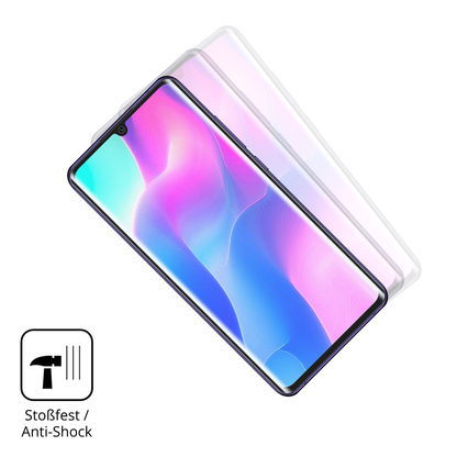 Schutz gegen Kratzer auf dem Xiaomi Mi Note 10 Lite Glas durch Schlüssel, Stöße gegen die Tischkante oder Stürze