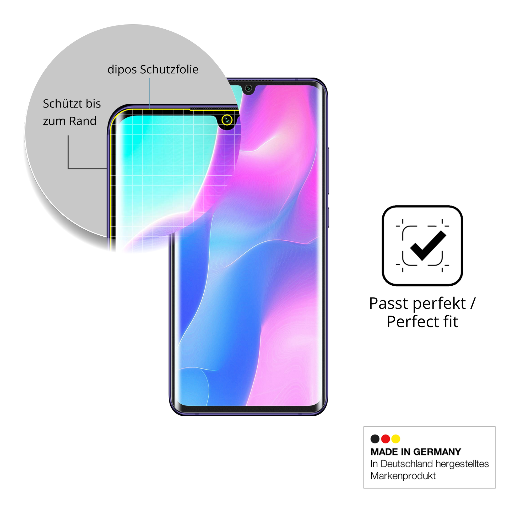 Besonders flexibler Displayschutz mit Anti-Shock-Schicht im Materialmix