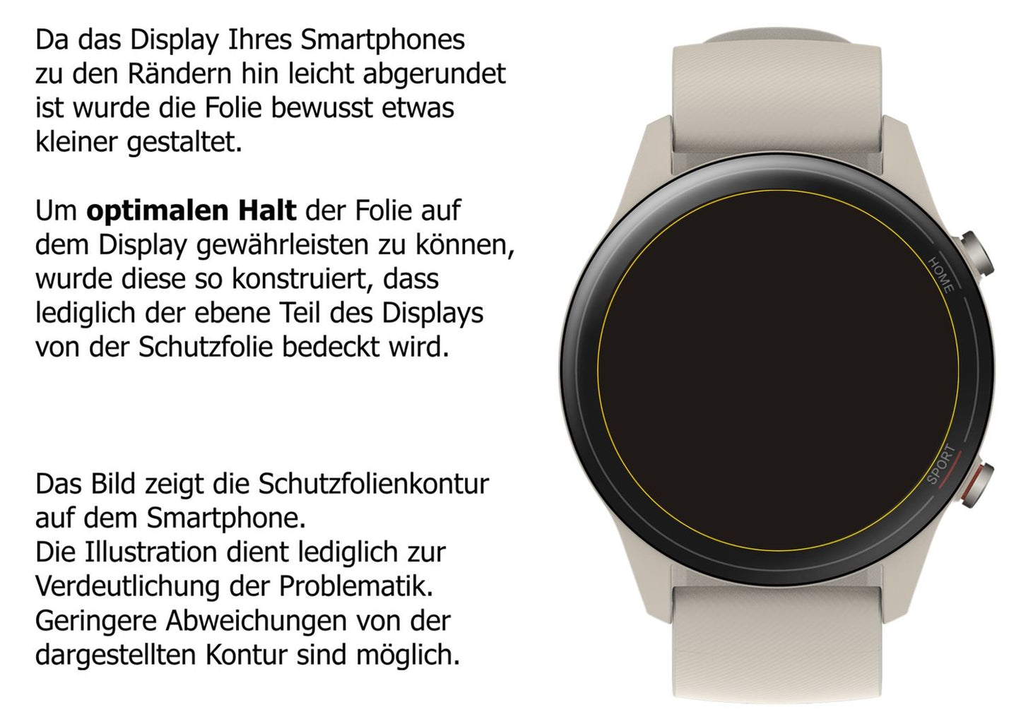 Blickschutzfolie für Xiaomi Mi Watch matt Schutzfolie Privacy