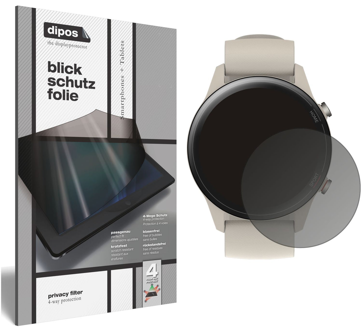 Blickschutzfolie für Xiaomi Mi Watch matt Schutzfolie Privacy