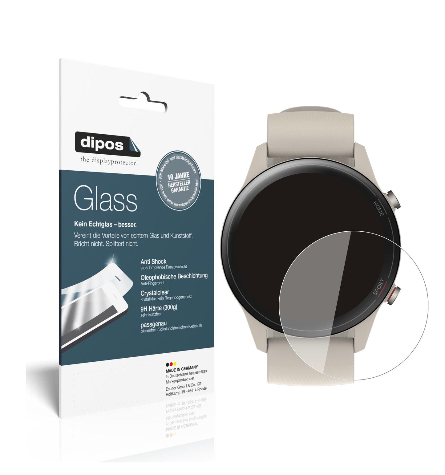 2x 9H Schutzfolie für Xiaomi Mi Watch Panzerfolie