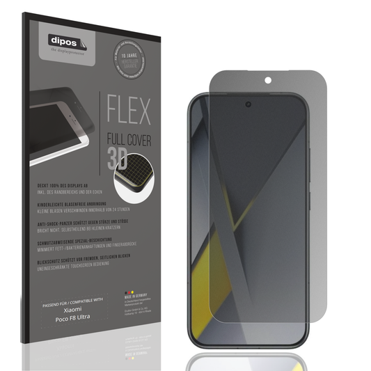 Blickschutzfolie von dipos passend für Xiaomi Poco F8 Ultra, 100% Displayabdeckung und blasenfreie Montage