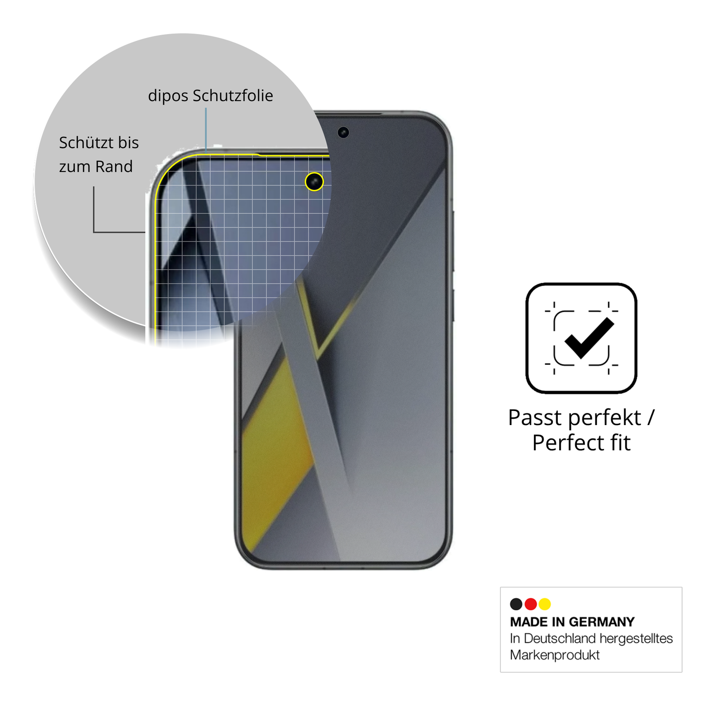 Schutz gegen Kratzer auf dem Xiaomi Poco F8 Ultra Glas durch Schlüssel, Stöße gegen die Tischkante oder Stürze