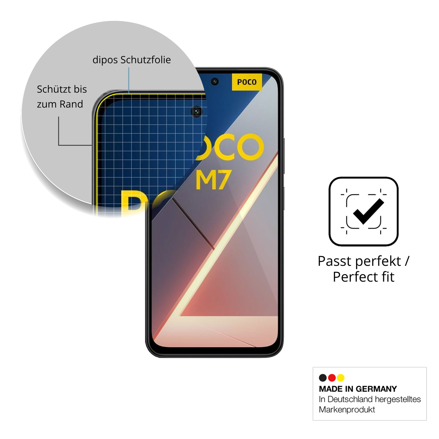 Schutzfolie mit optimaler Passform, zur Verwendung mit Hüllen geeignet