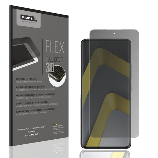 Blickschutzfolie von dipos passend für Xiaomi Poco M8 5G, 100% Displayabdeckung und blasenfreie Montage
