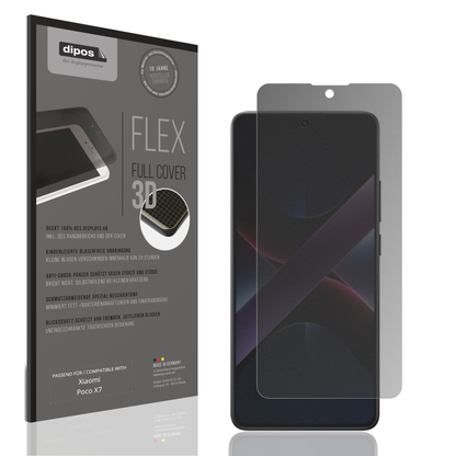 Blickschutzfolie von dipos passend für xiaomipoco x7, 100% Displayabdeckung und blasenfreie Montage