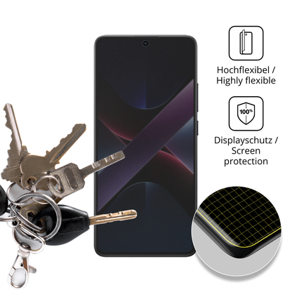 dipos Displayschutz für xiaomipoco x7, mit Blickschutzfilter und perfekter Passform auch für die Rundungen
