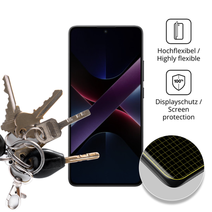 dipos Displayschutz für xiaomipoco x7, transparente Oberfläche, geringe Dicke und perfekte Passform