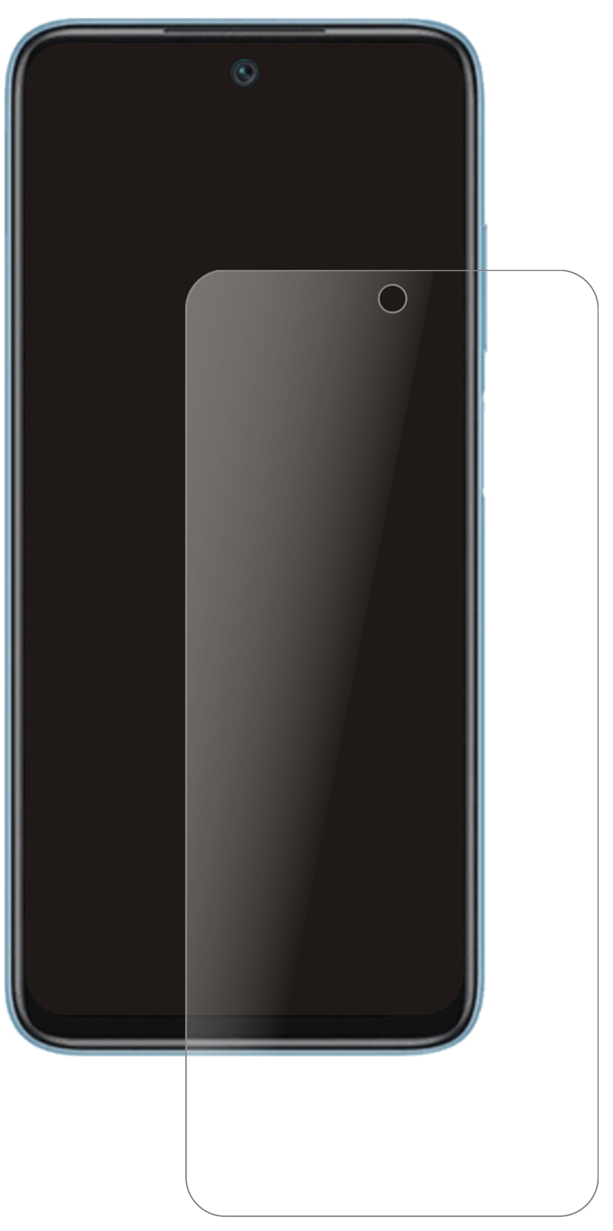 XiaomiRedmi 10 mit aufgebrachter dipos Panzerfolie, die lästige Fingerabdrücke minimiert