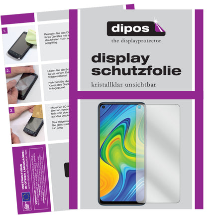 Klare Displayschutzfolie von dipos passend für Xiaomi Redmi 10X 4G, präziser Zuschnitt und blasenfrei montiert