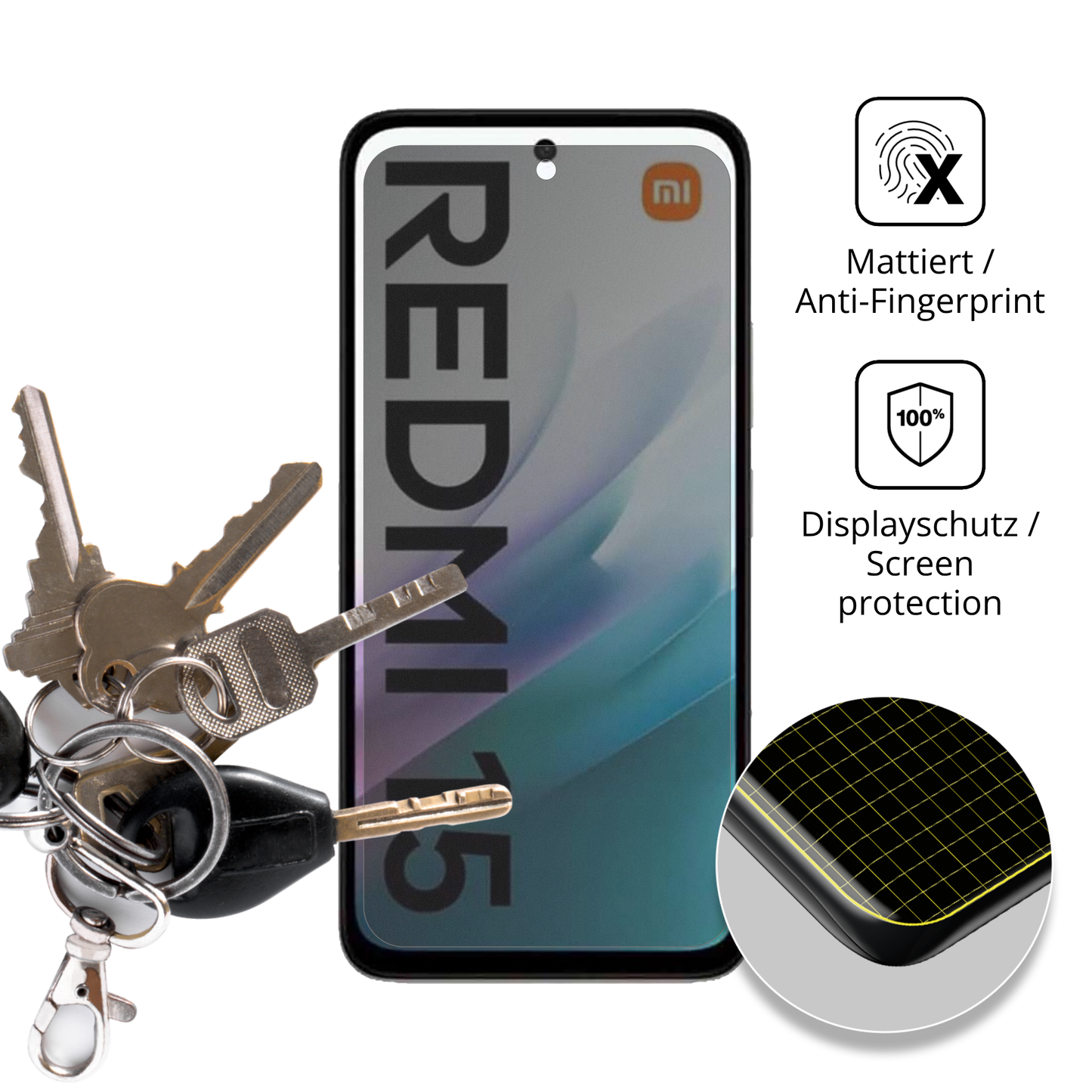 Blickschutzfolie für Xiaomi Redmi 15 4G matt Schutzfolie Privacy