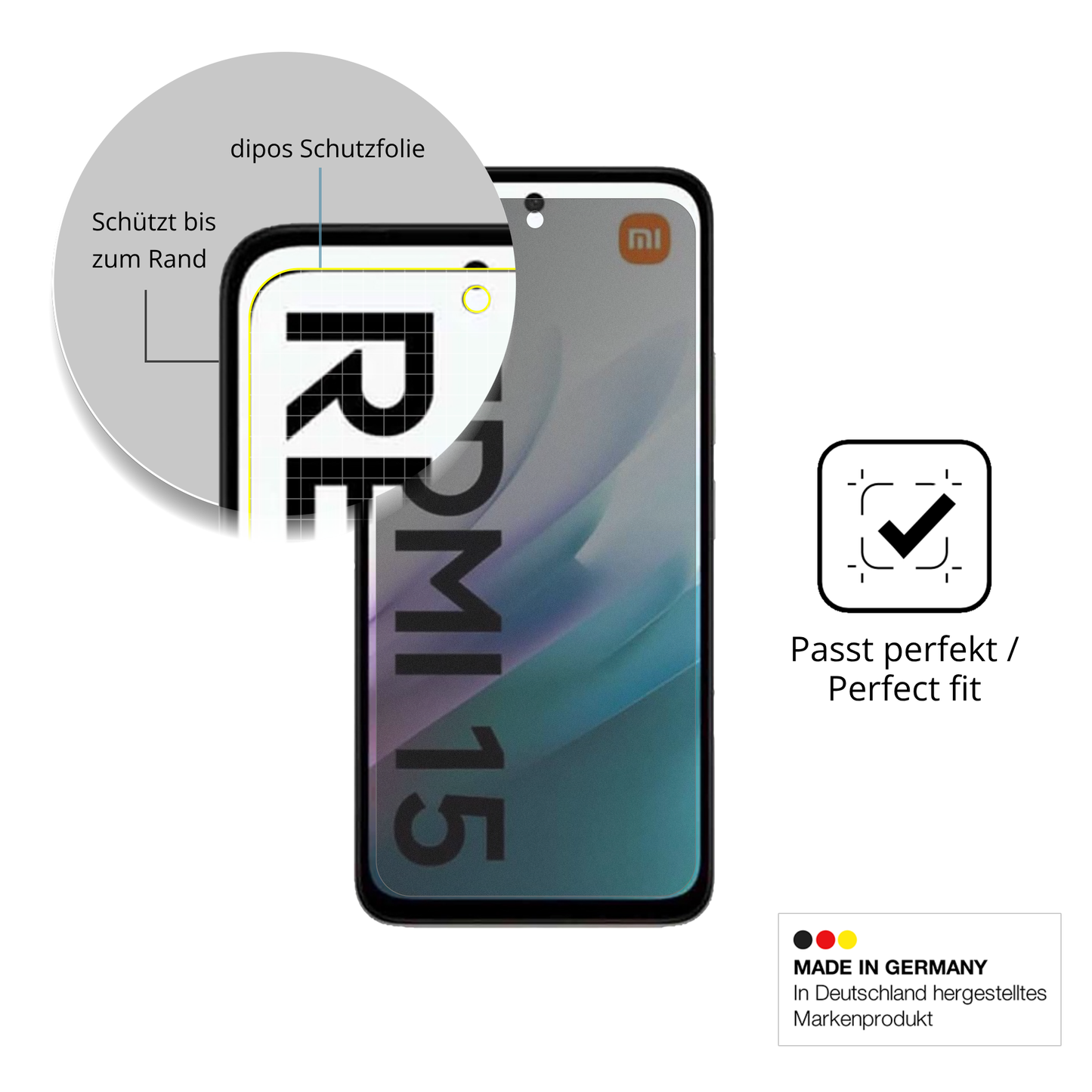 Blickschutzfolie für Xiaomi Redmi 15 4G matt Schutzfolie Privacy