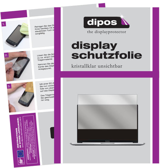 Klare Displayschutzfolie von dipos passend für Xiaomi RedmiBook 14 II, präziser Zuschnitt und blasenfrei montiert