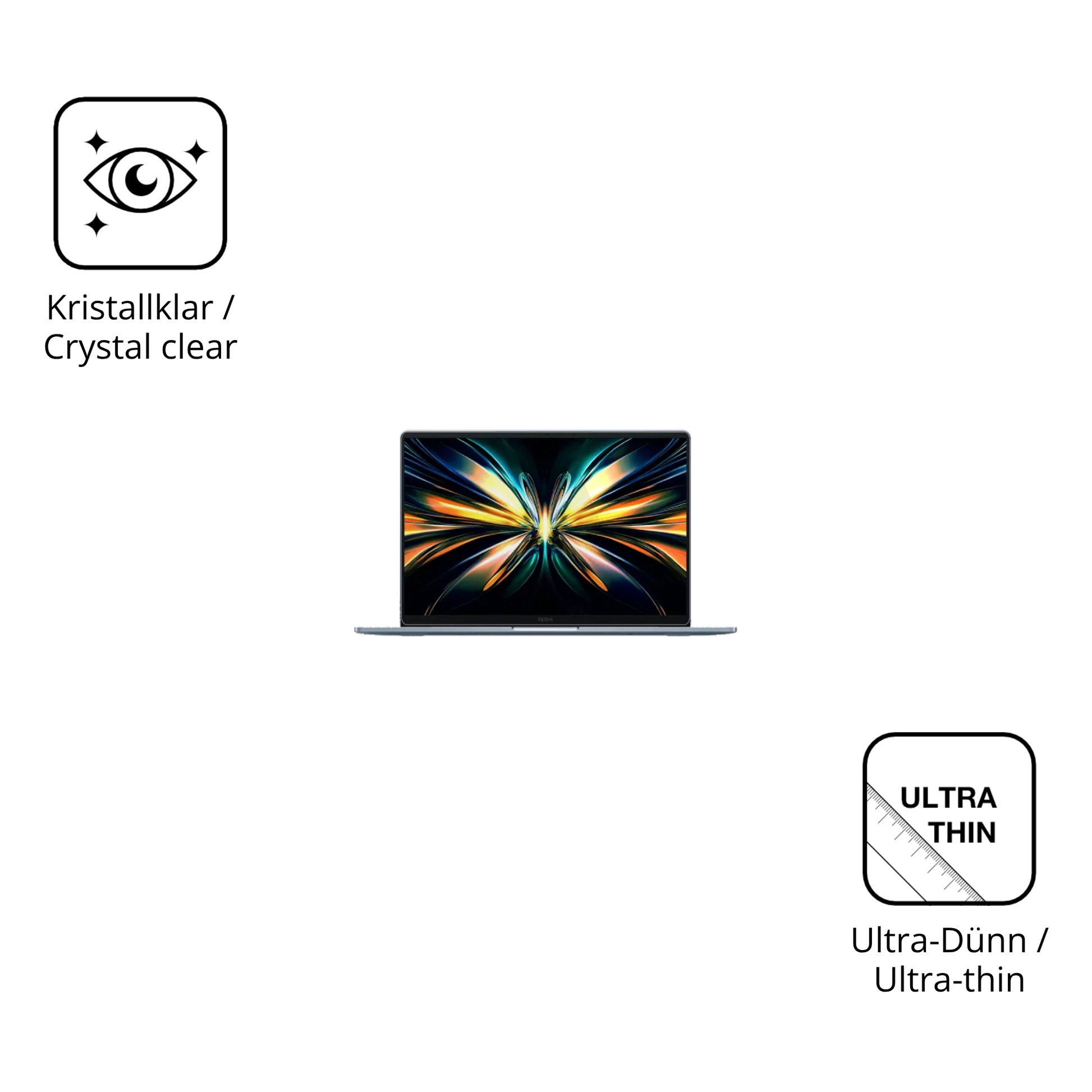 Dünne und klare Folie passend zugeschnitten für Xiaomi RedmiBook Pro 14 2025