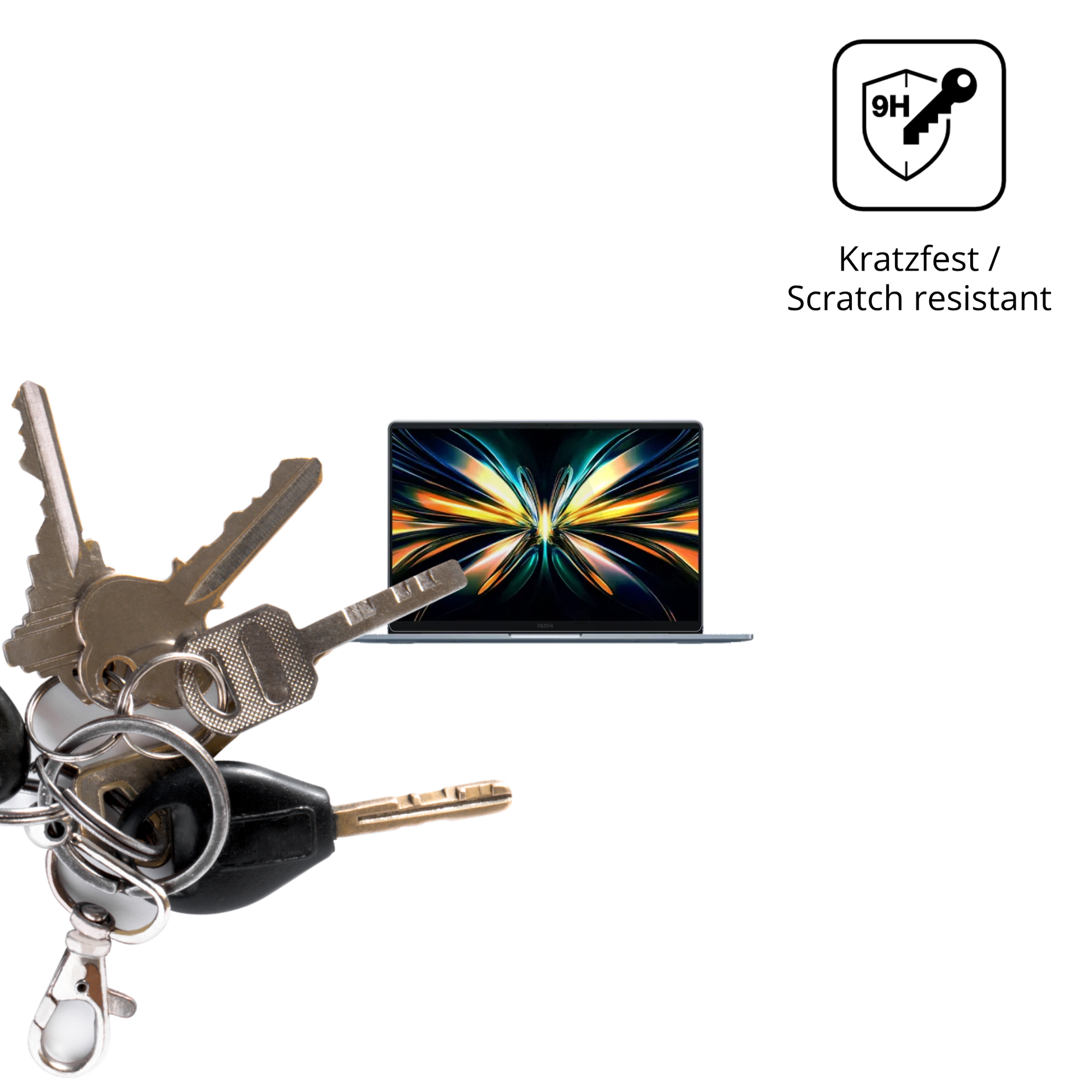 dipos Displayschutz für Xiaomi RedmiBook Pro 14 2025, transparente Oberfläche, perfekte Passform auch für die Rundungen