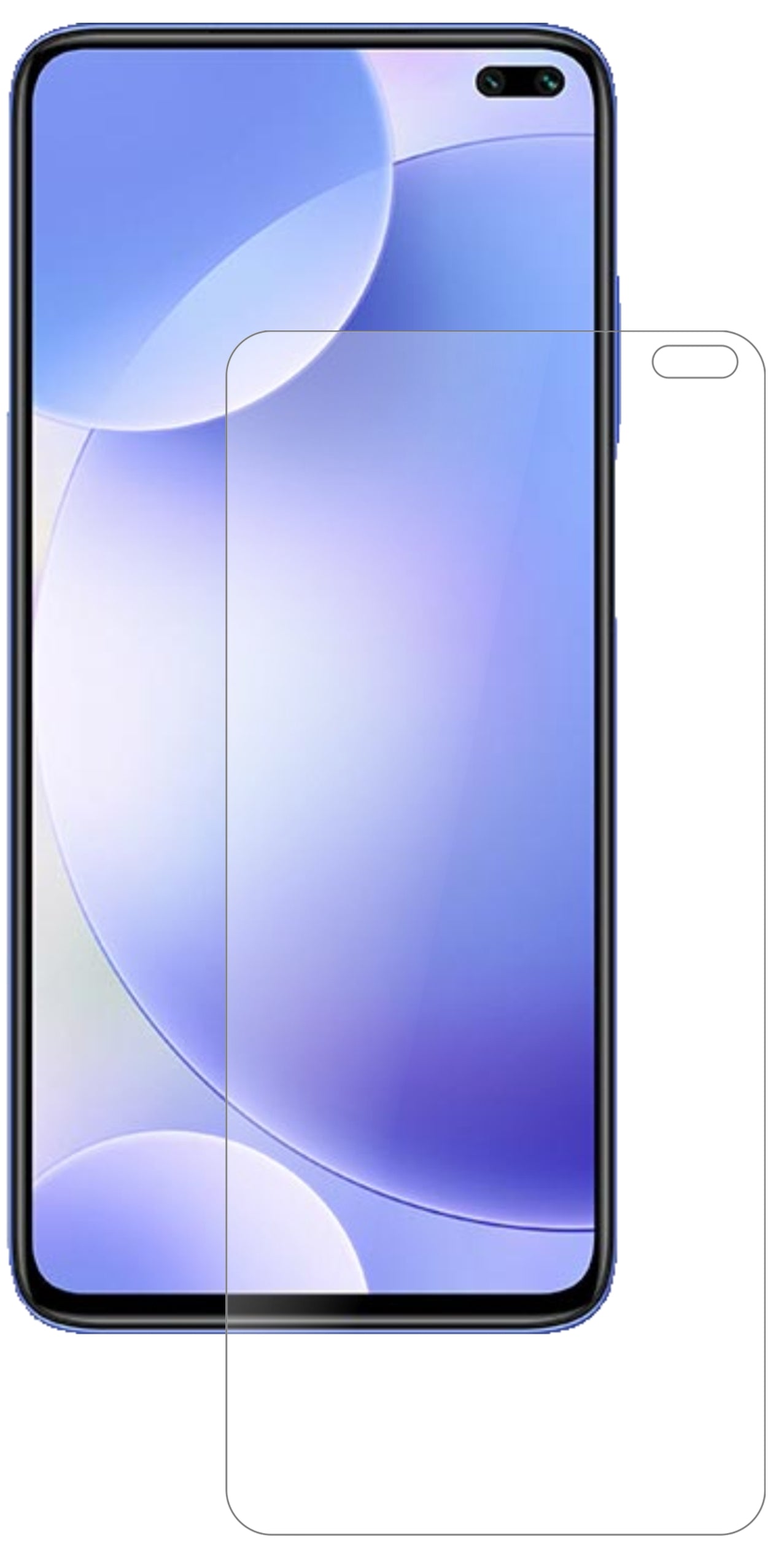 XiaomiRedmi K30 5G mit aufgebrachter dipos Panzerfolie, die lästige Fingerabdrücke minimiert