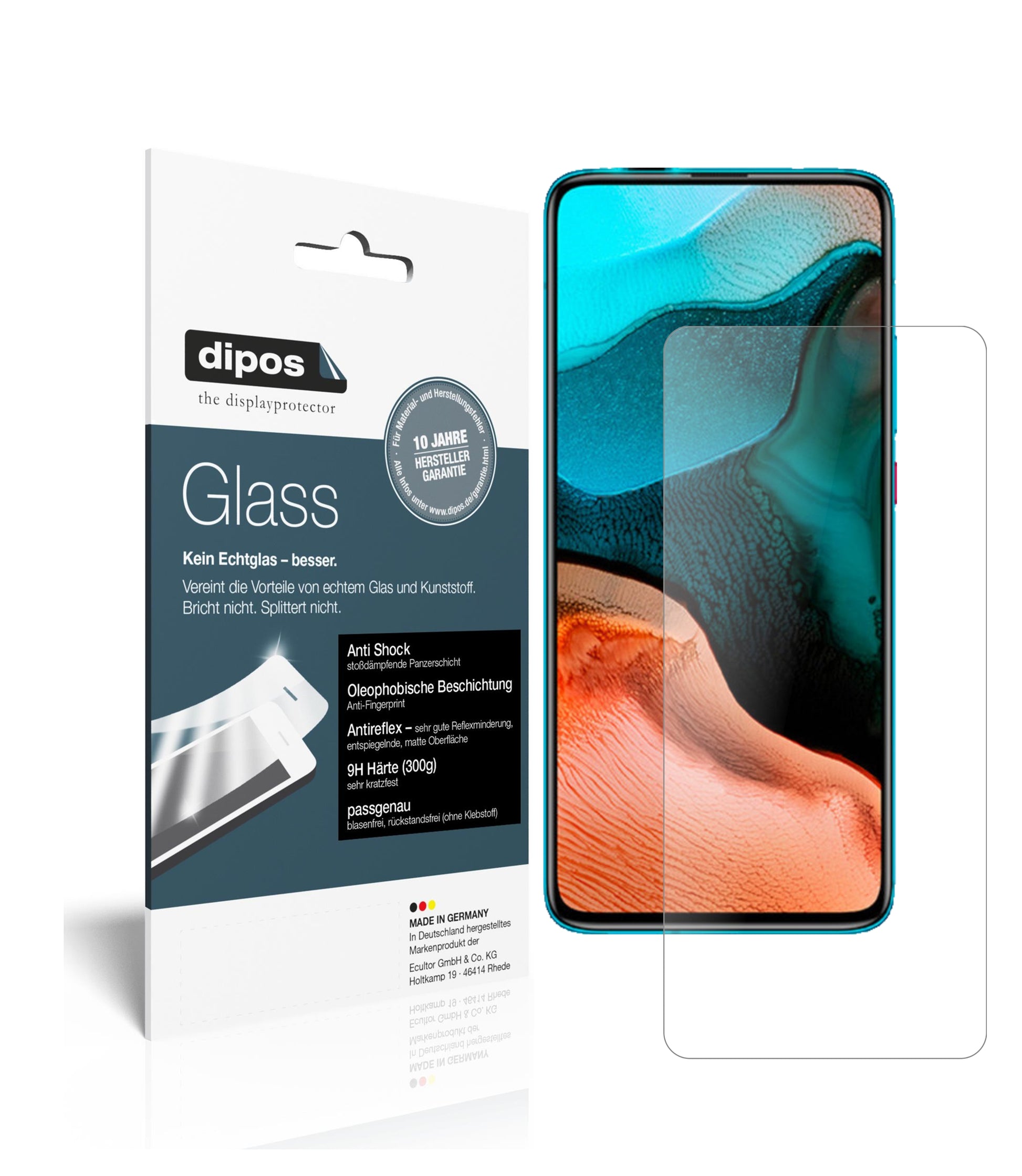 Matte Displayschutzfolie von dipos passend für Xiaomi Redmi K30 Ultra, 9H kratzfest und blasenfrei montiert