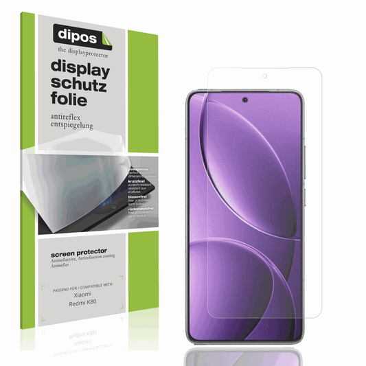 Matte Displayschutzfolie von dipos passend für Xiaomi Redmi K80, präziser Zuschnitt und blasenfrei montiert