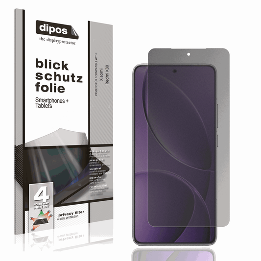 Blickschutzfolie von dipos passend für Xiaomi Redmi K80, präziser Zuschnitt und blasenfrei montiert