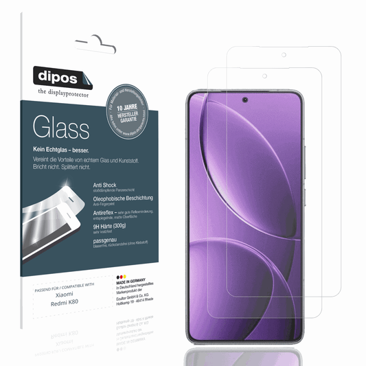 Matte Displayschutzfolie von dipos passend für Xiaomi Redmi K80, 9H kratzfest und blasenfrei montiert