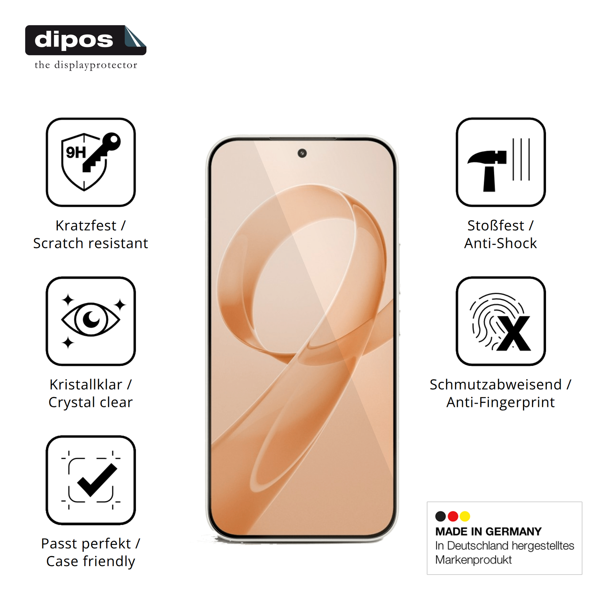 Displayschutz hergestellt in Deutschland, höchste Qualität made in Germany