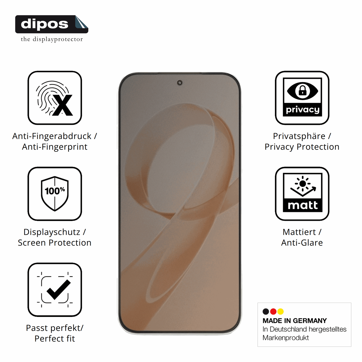 Privatsphäre-Schutz durch Sichtschutz-Folie passend zugeschnitten für xiaomiredmi k90 pro max