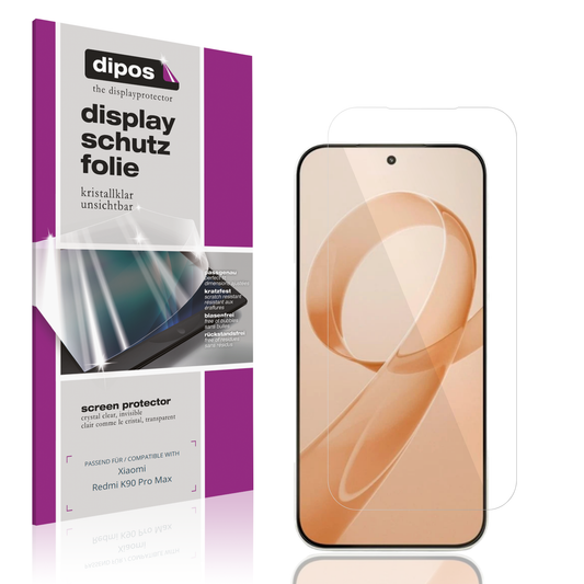 Klare Displayschutzfolie von dipos passend für xiaomiredmi k90 pro max, präziser Zuschnitt und blasenfrei montiert