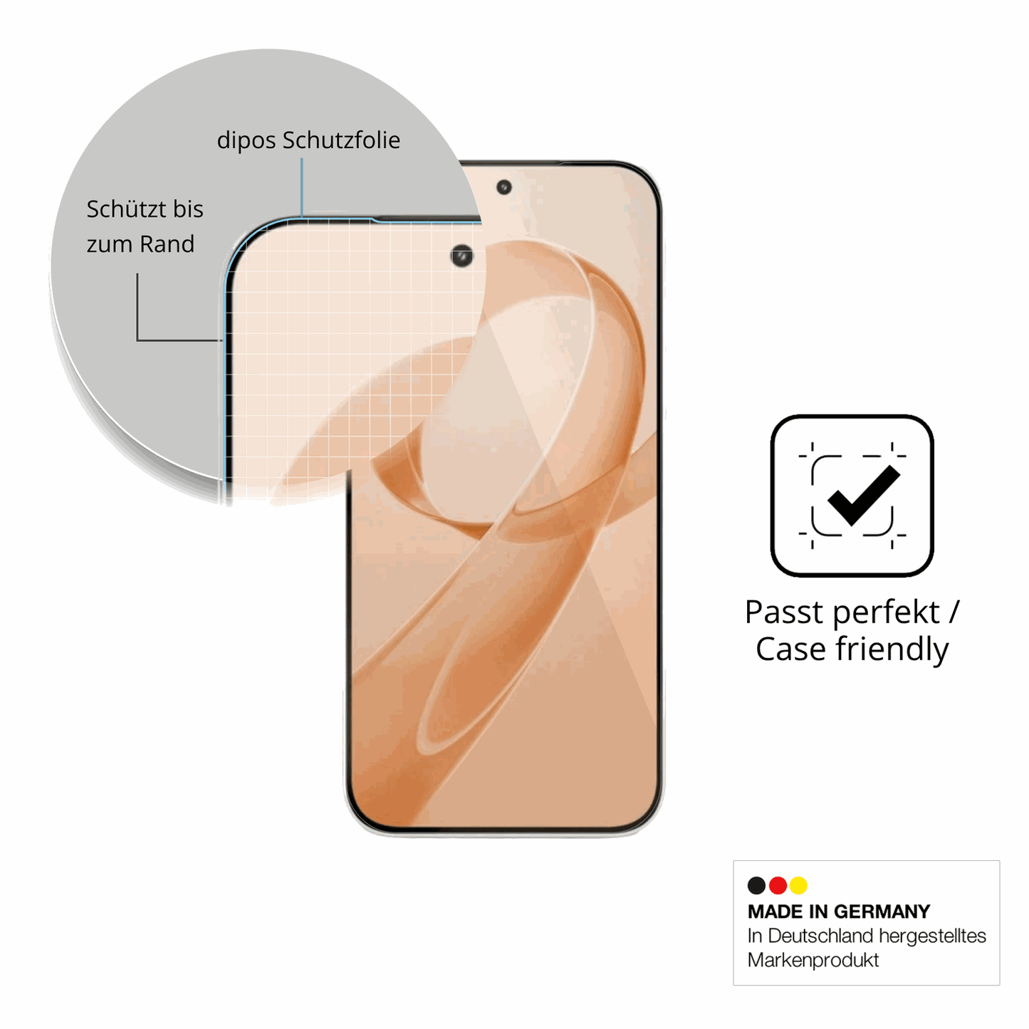 Besonders flexibler Displayschutz mit Anti-Shock-Schicht im Materialmix