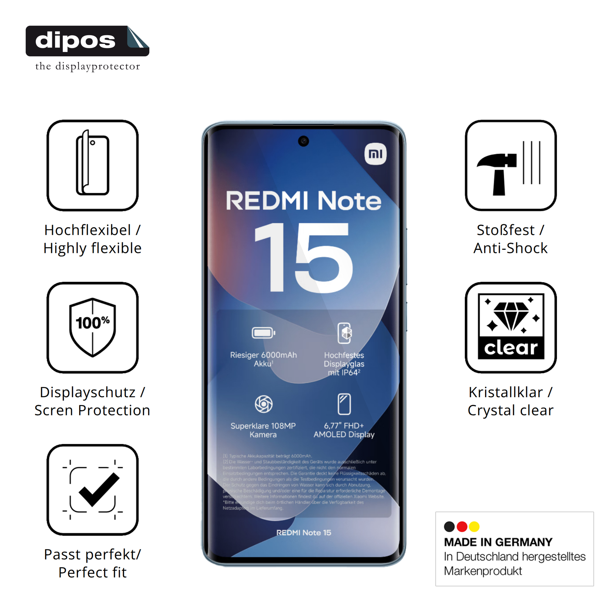 Displayschutz hergestellt in Deutschland, höchste Qualität made in Germany