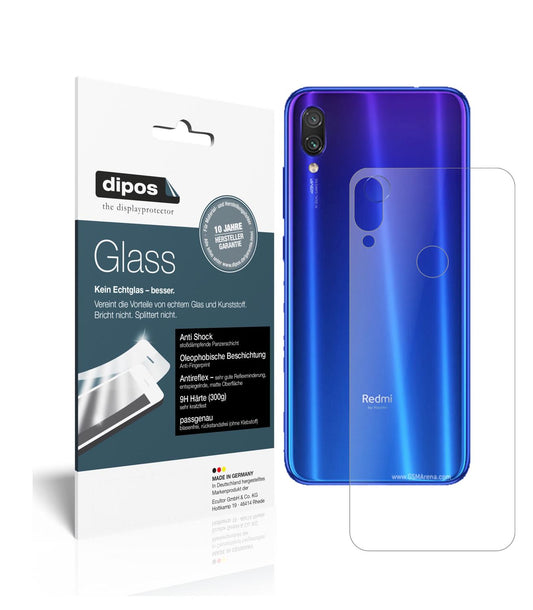 Matte Displayschutzfolie von dipos passend für Xiaomi Redmi Note 7S Rückseite, 9H kratzfest und blasenfrei montiert