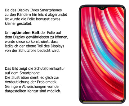 Blickschutzfolie für Xiaomi Redmi Note 8 matt Schutzfolie Privacy