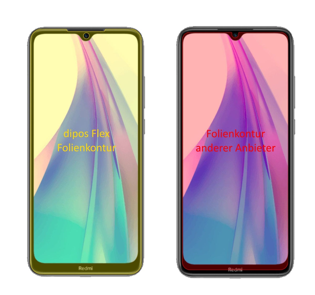 2x 3D Full Cover Schutzfolie für Xiaomi Redmi Note 8T