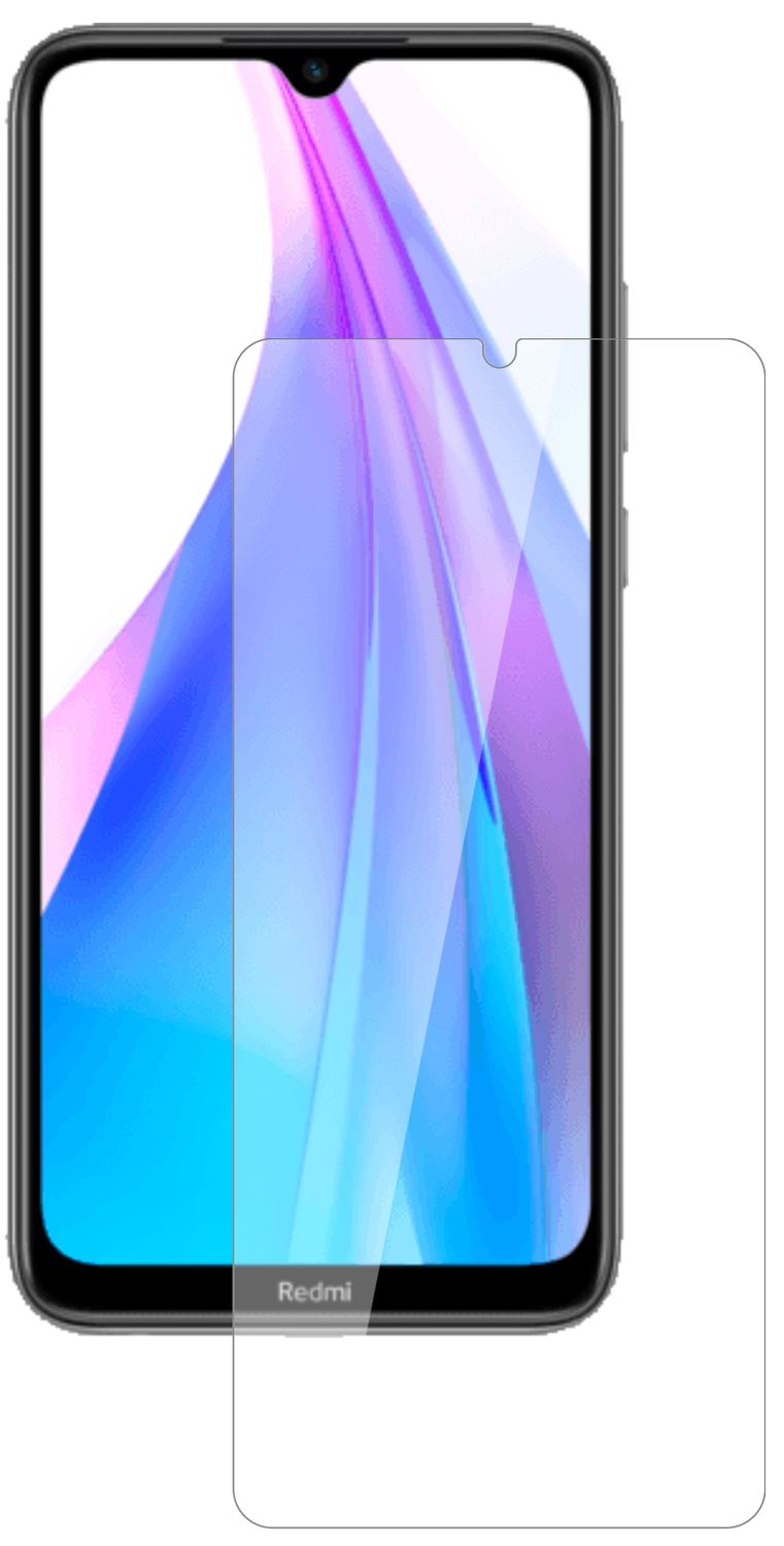 XiaomiRedmi Note 8T mit aufgebrachter dipos Flex Schutzfolie, glasklare Darstellung ohne Einschränkungen