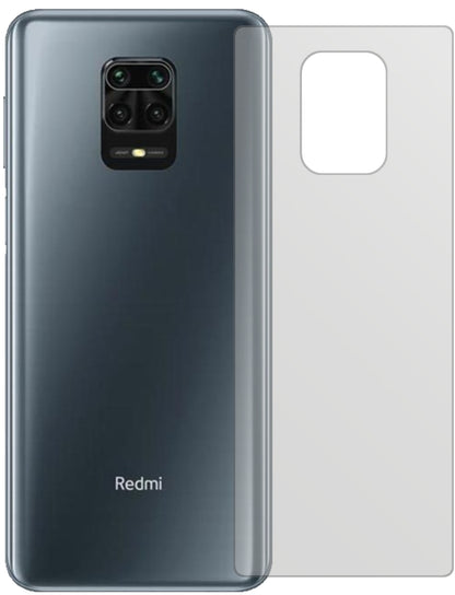 XiaomiRedmi Note 9 Pro Max Rückseite mit aufgebrachter dipos Displayschutzfolie, die lästige Fingerabdrücke minimiert