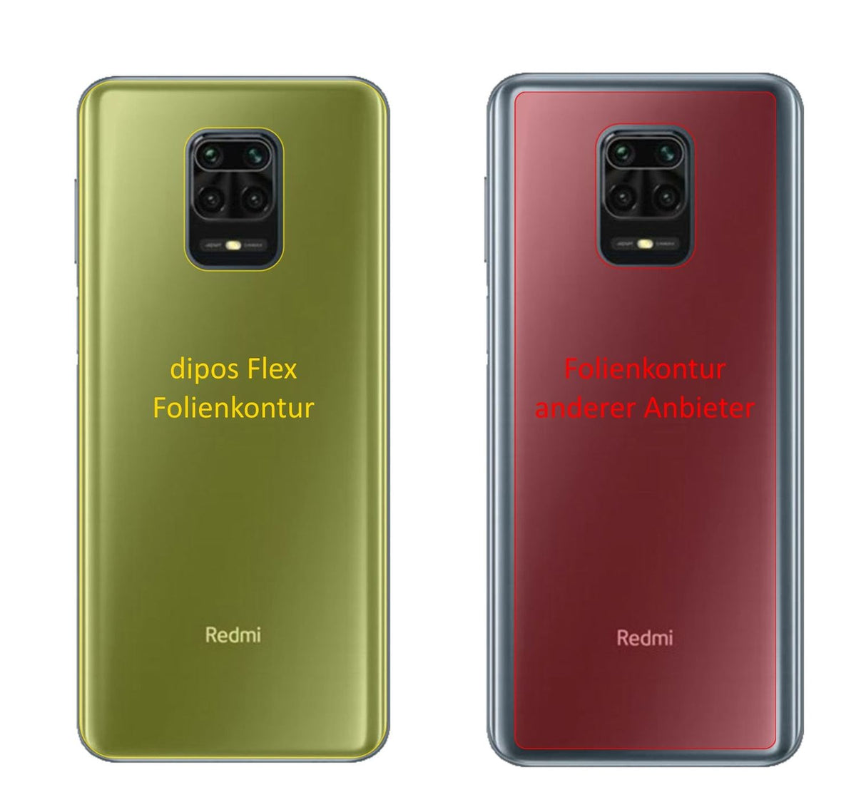 2x 3D Full Cover Schutzfolie für Xiaomi Redmi Note 9 Pro Rückseite