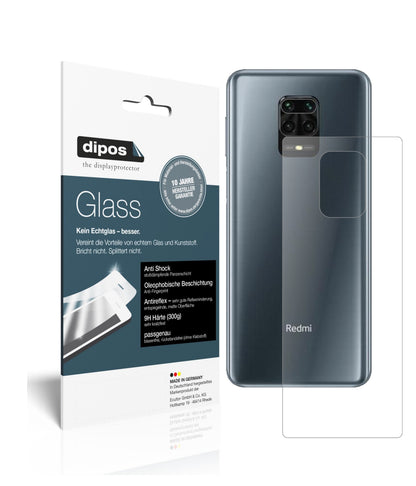 Matte Displayschutzfolie von dipos passend für Xiaomi Redmi Note 9 Pro Rückseite, 9H kratzfest und blasenfrei montiert