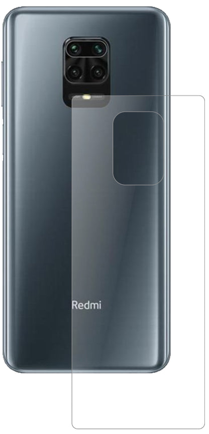 XiaomiRedmi Note 9 Pro Rückseite mit aufgebrachter dipos Panzerfolie, die lästige Fingerabdrücke minimiert