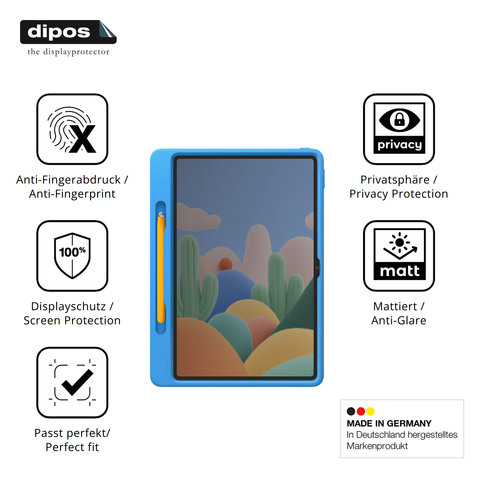 Privatsphäre-Schutz durch Sichtschutz-Folie passend zugeschnitten für Xiaomi Redmi Pad 2 Play Bundle