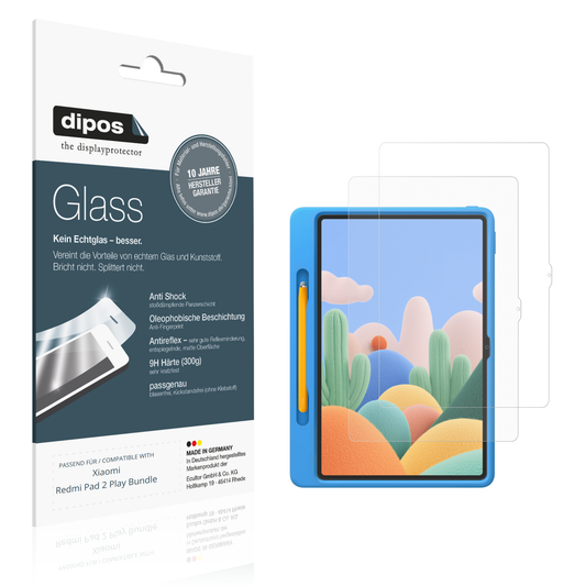 Matte Displayschutzfolie von dipos passend für Xiaomi Redmi Pad 2 Play Bundle, 9H kratzfest und blasenfrei montiert