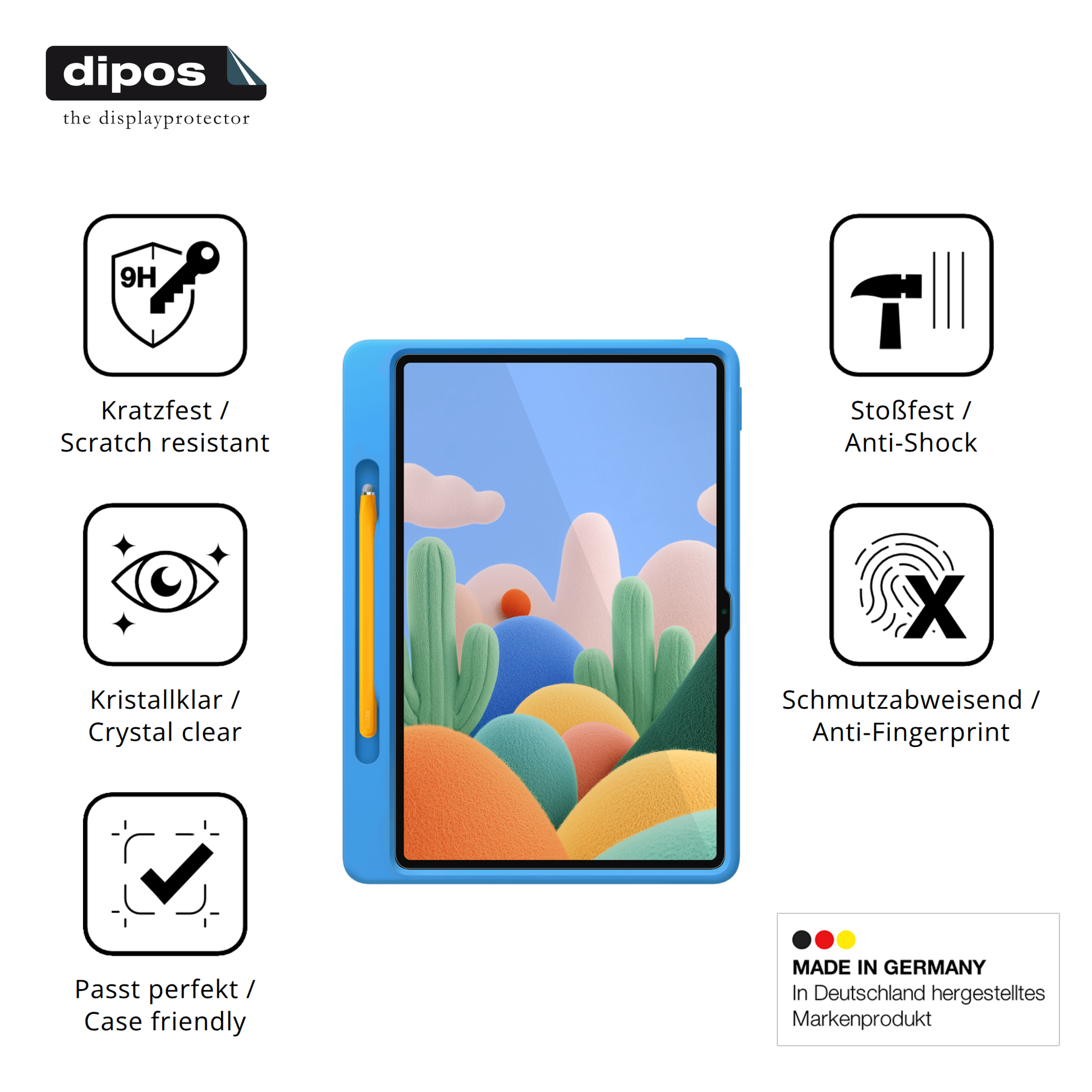 Displayschutz hergestellt in Deutschland, höchste Qualität made in Germany