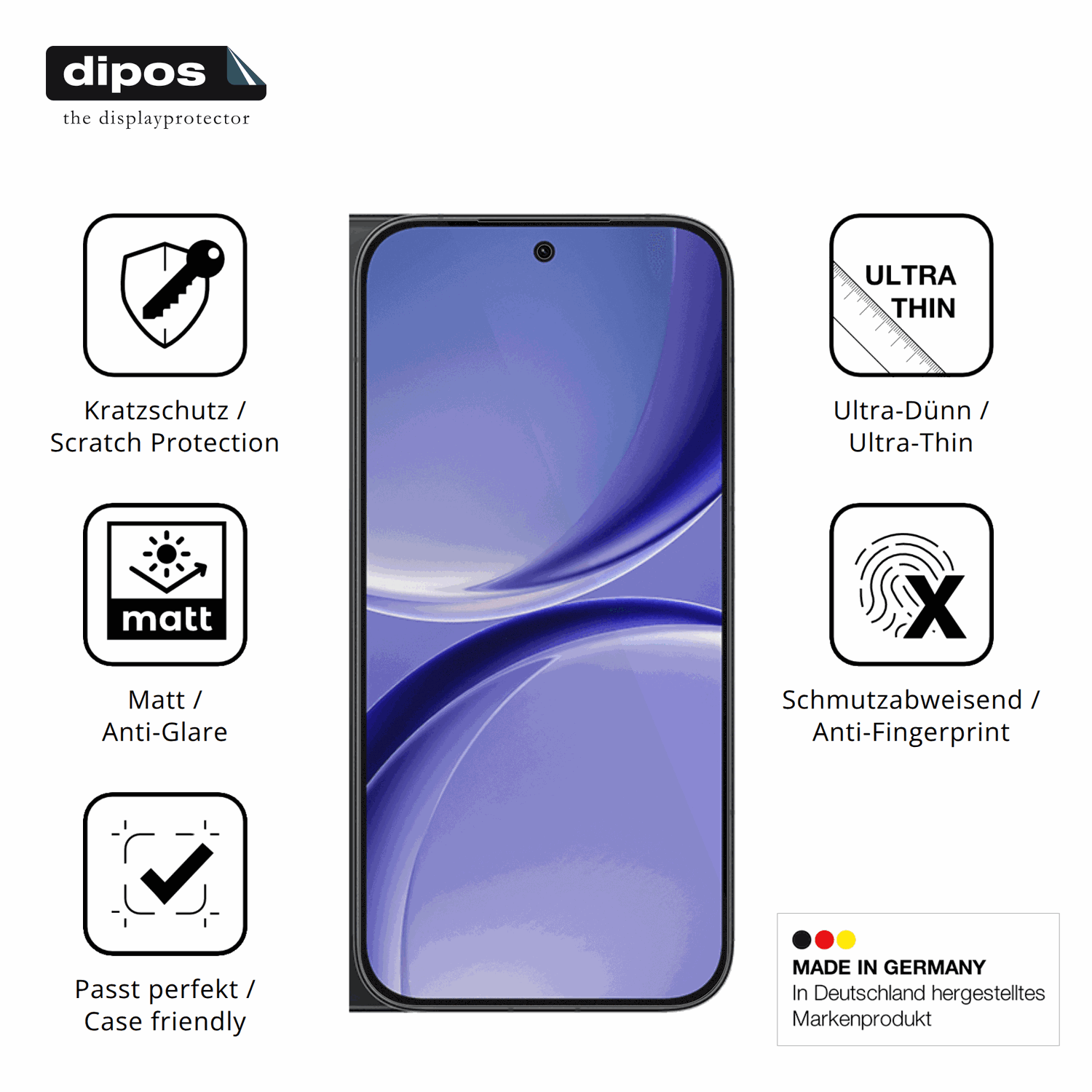Displayschutz hergestellt in Deutschland, höchste Qualität made in Germany