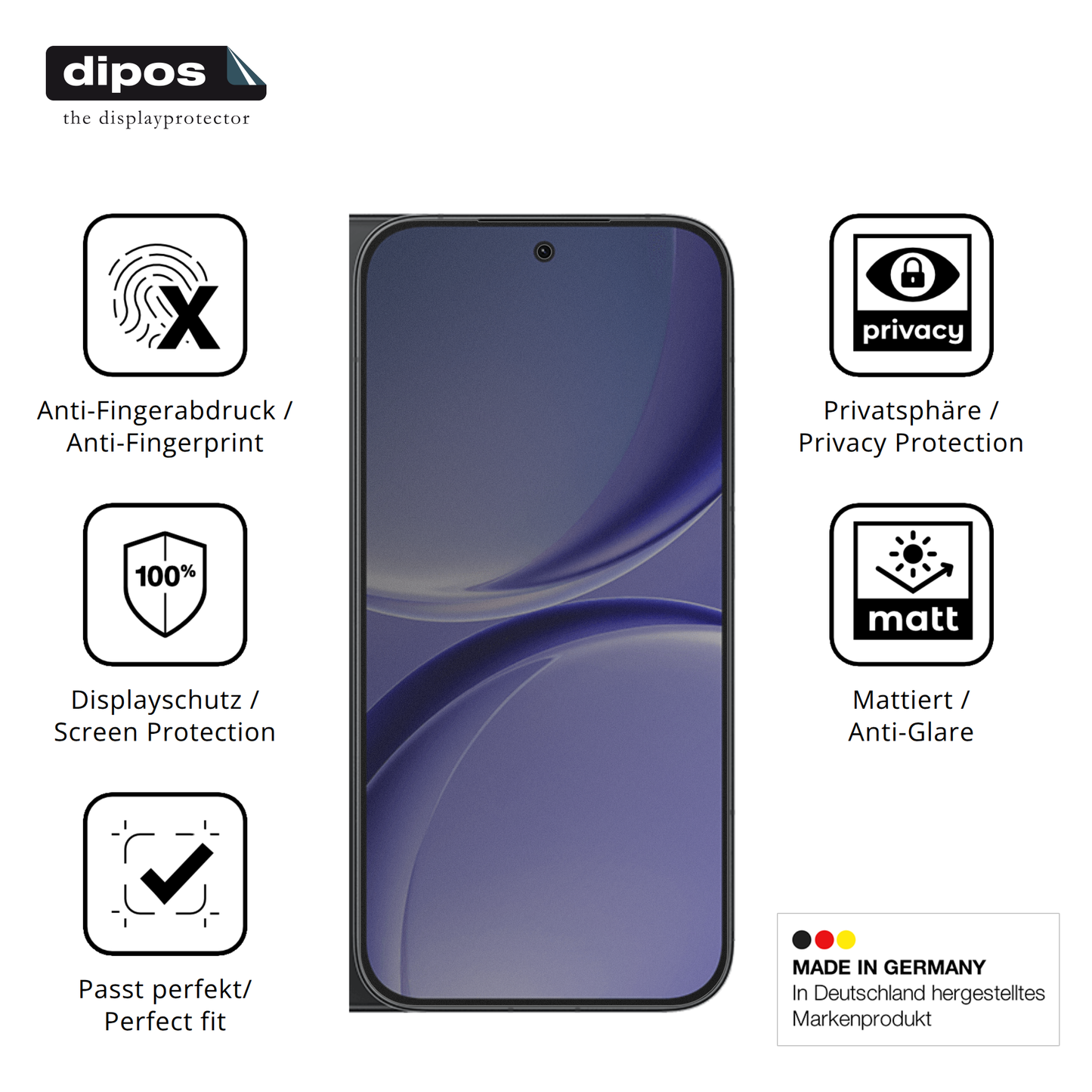 Privatsphäre-Schutz durch Sichtschutz-Folie passend zugeschnitten für Xiaomi Redmi Turbo 5