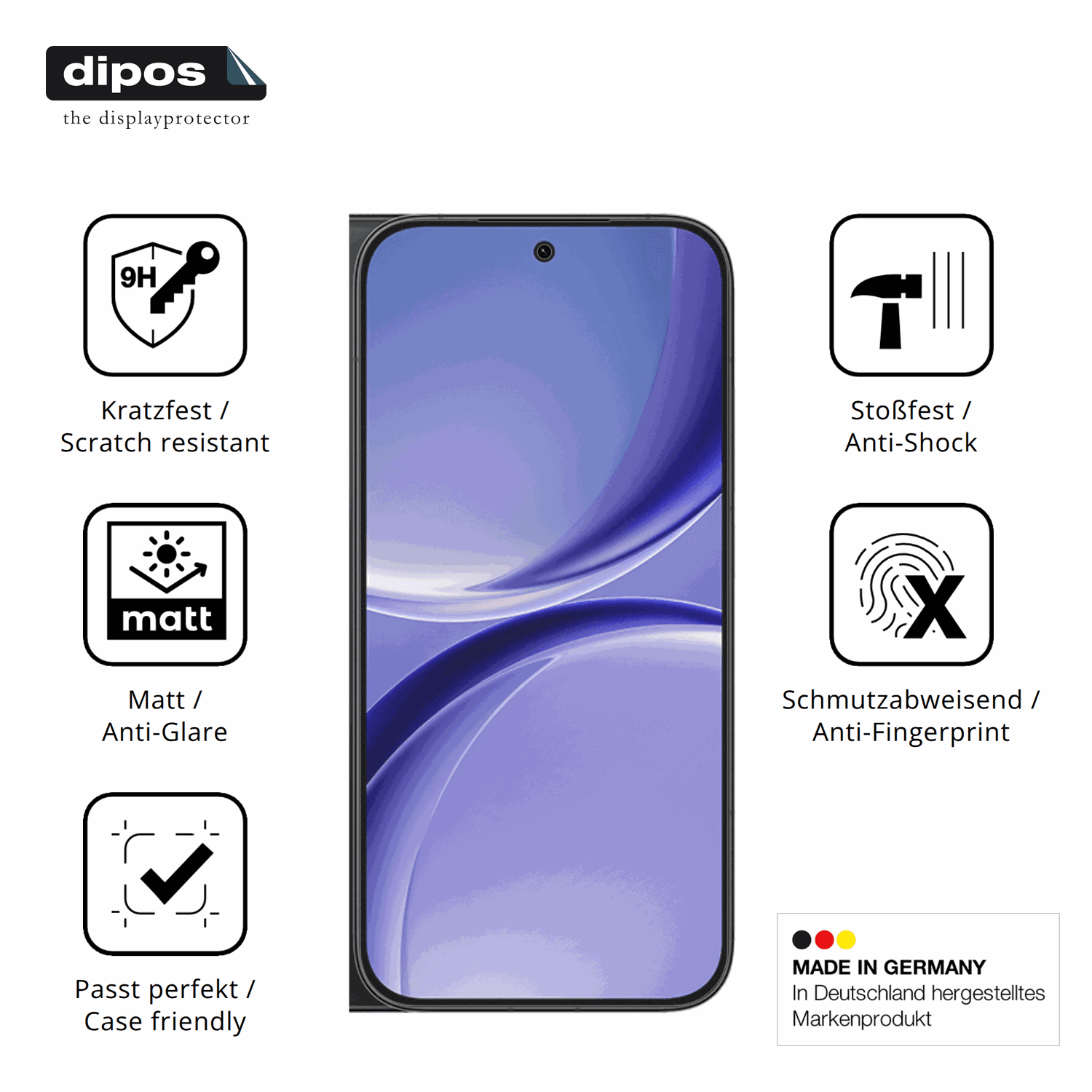 Displayschutz hergestellt in Deutschland, höchste Qualität made in Germany